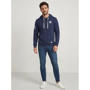 Marine Layer Mens Navy Blue Sea Turtle Graphic Cotton Modal Hoodie Small 13761